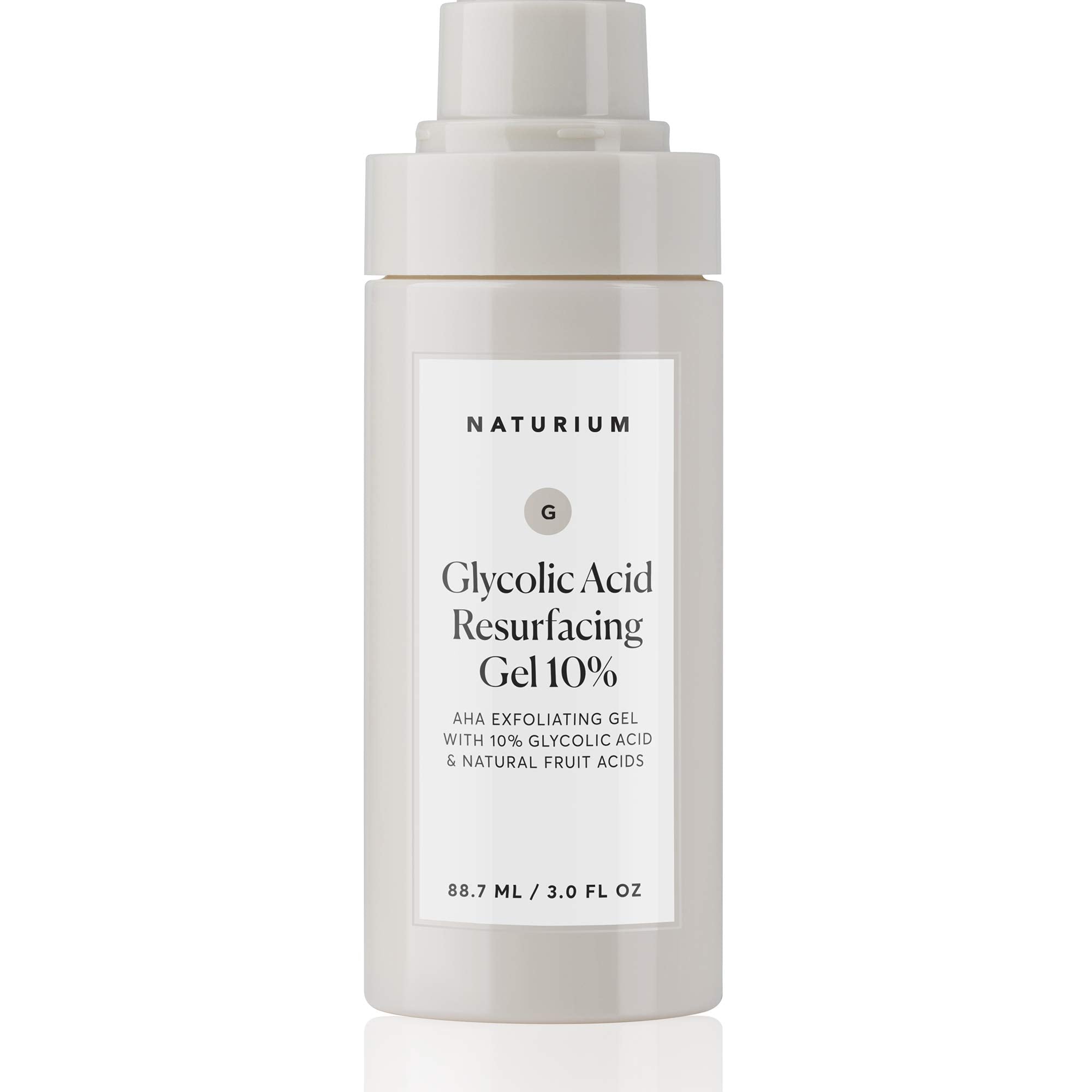 Naturium gel exfoliante 10% ritual de cuidado nocturno para piel.