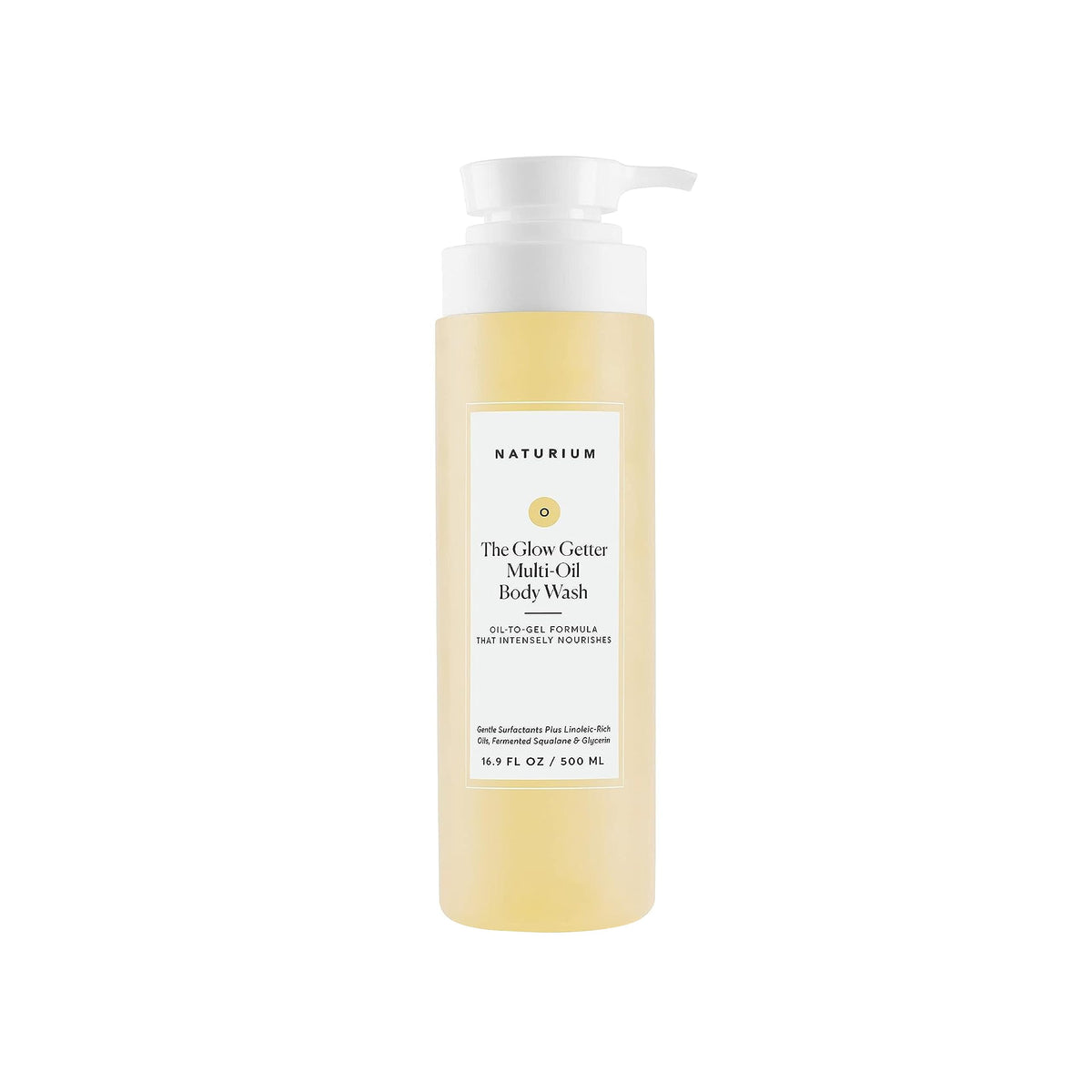 Naturium Glow Getter: botella-ducha-aceite, limpieza suave e hidratación para la piel.