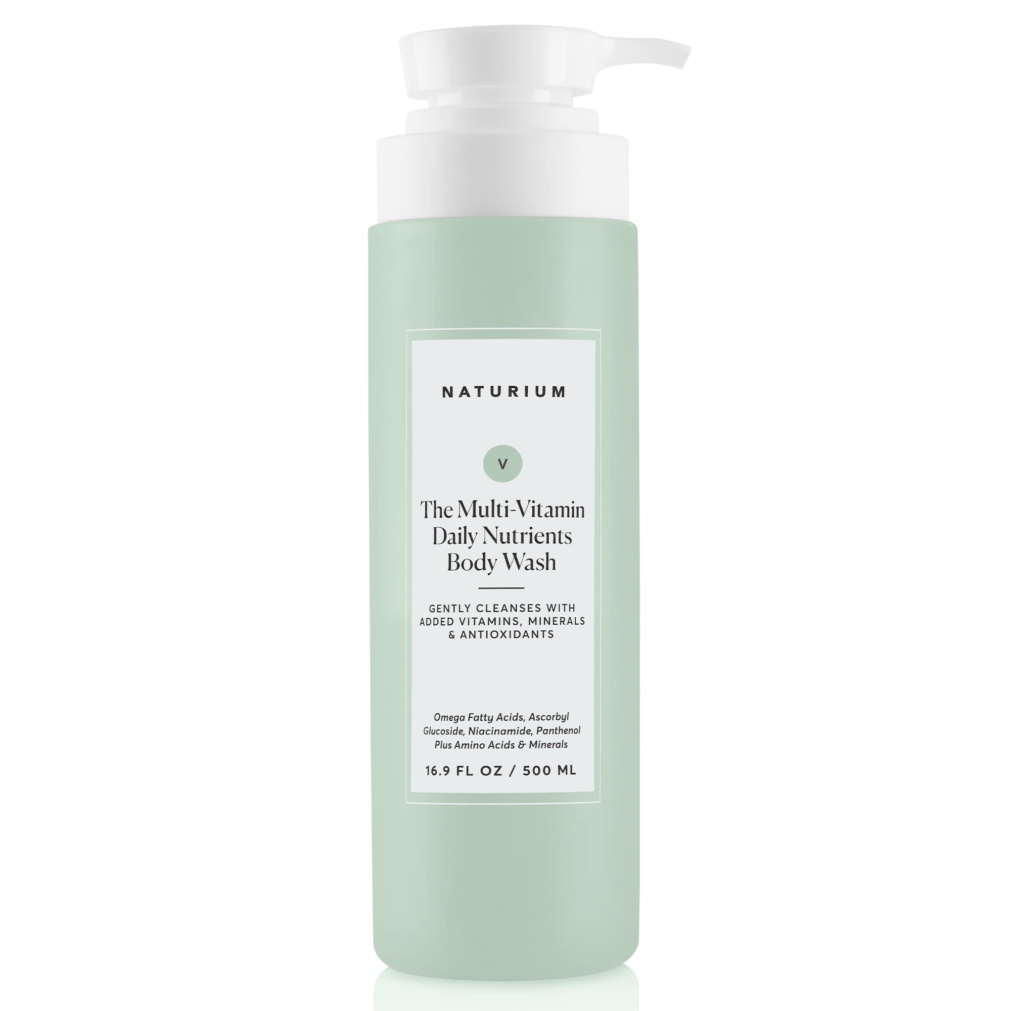 Naturium jabon corporal multi vitaminas en botella para limpieza diaria suave