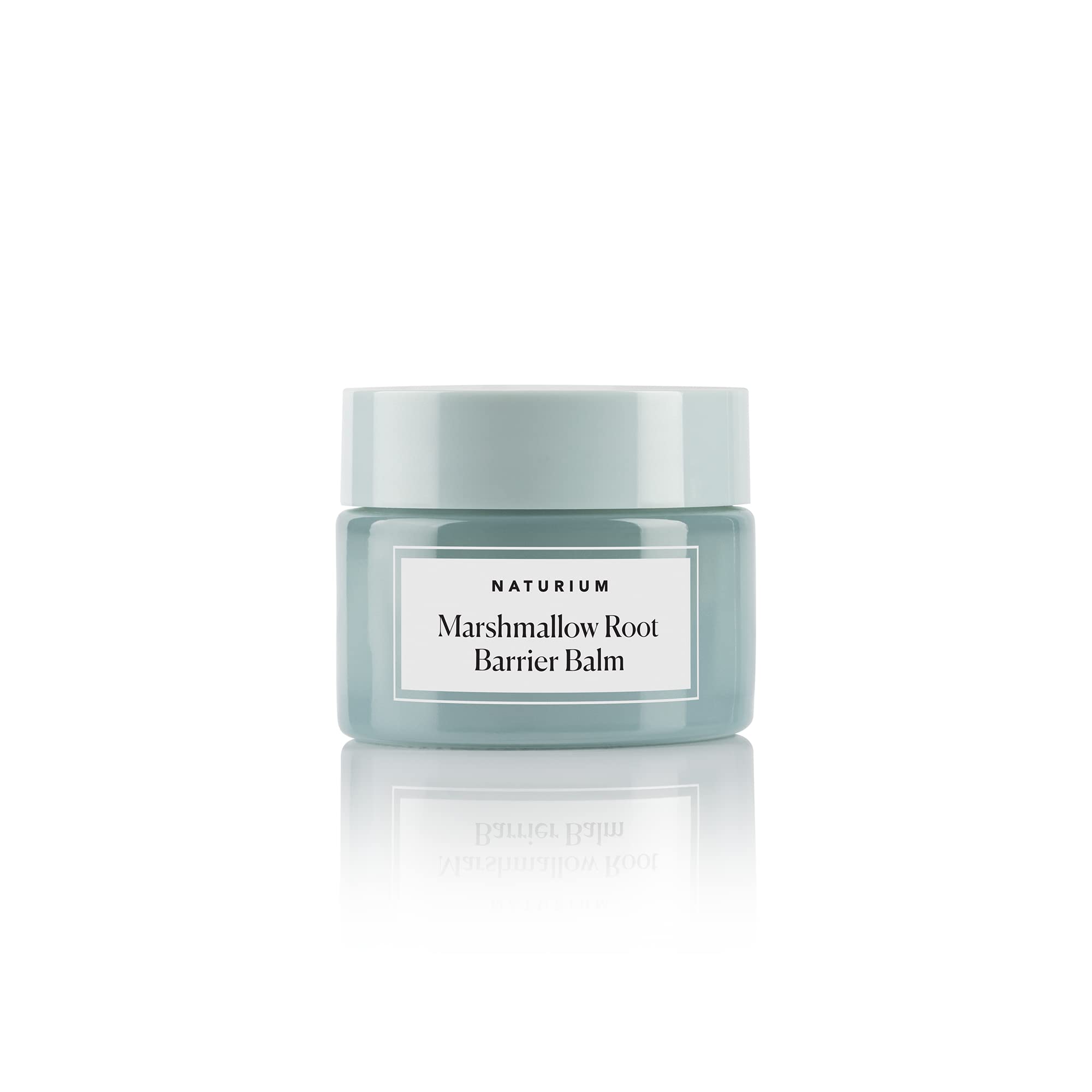 Naturium Marshmallow Root Barrier Balm jar shows rich hydration for dry skin