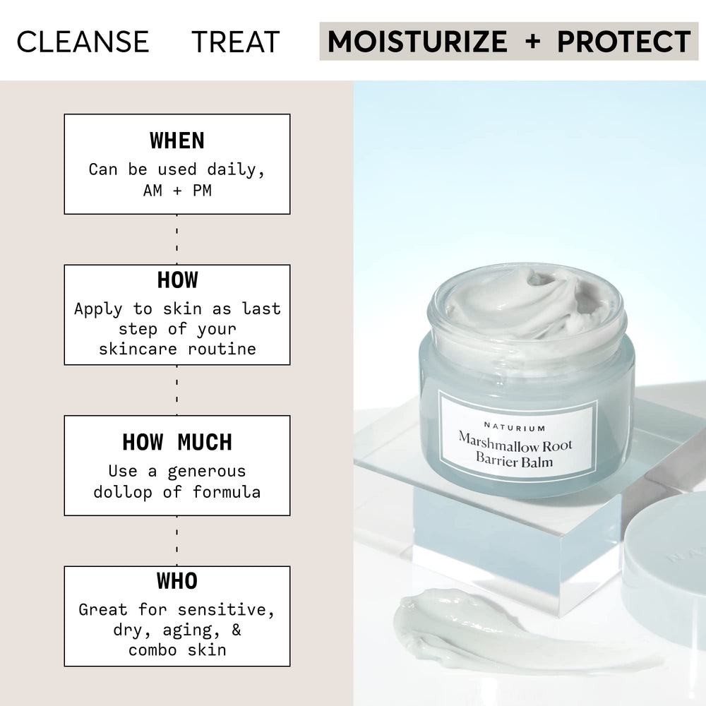 Naturium Marshmallow Root Barrier Balm texture close-up demonstrating creamy, soothing formula