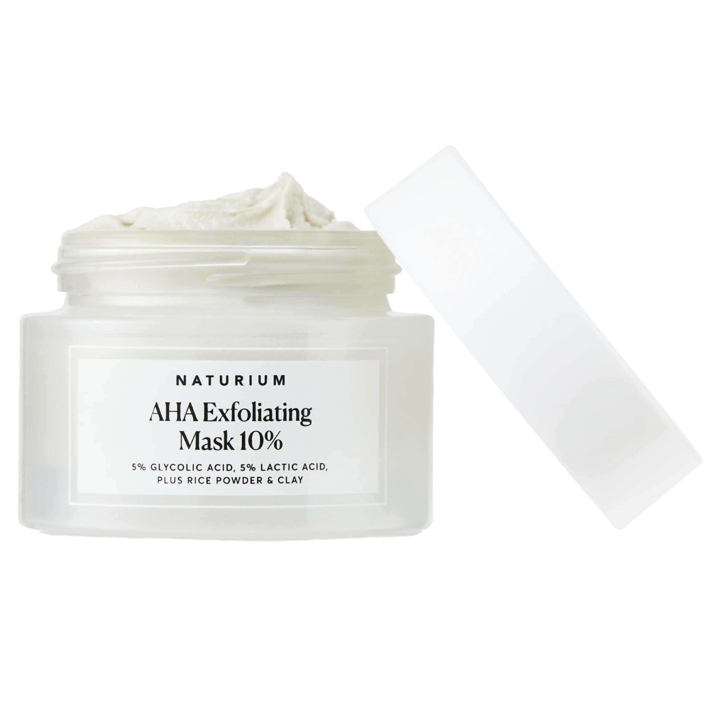 Naturium Mascarilla Exfoliante AHA-10, botella para aplicación suave y rápida.