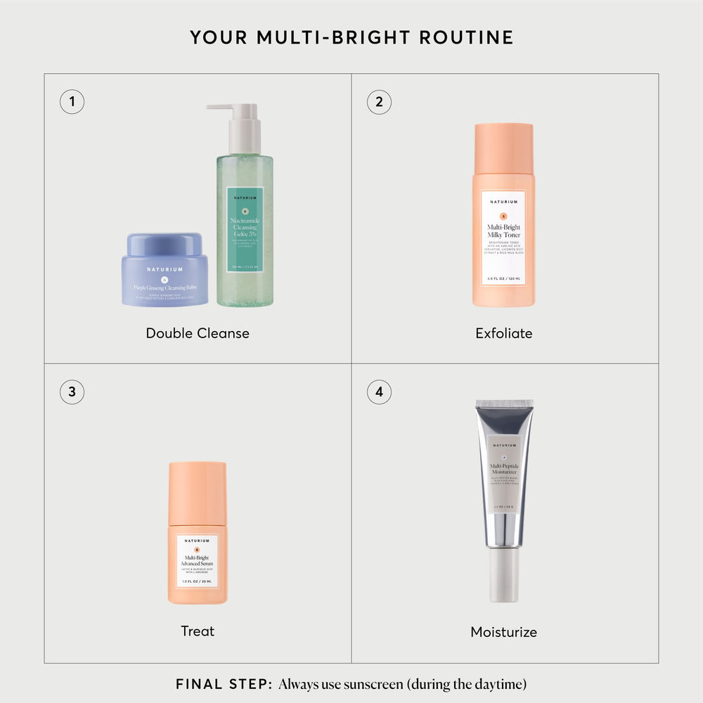 Naturium Multi-Bright Milky Toner, aplicacion-diaria: uso diario suave en mañana y noche.