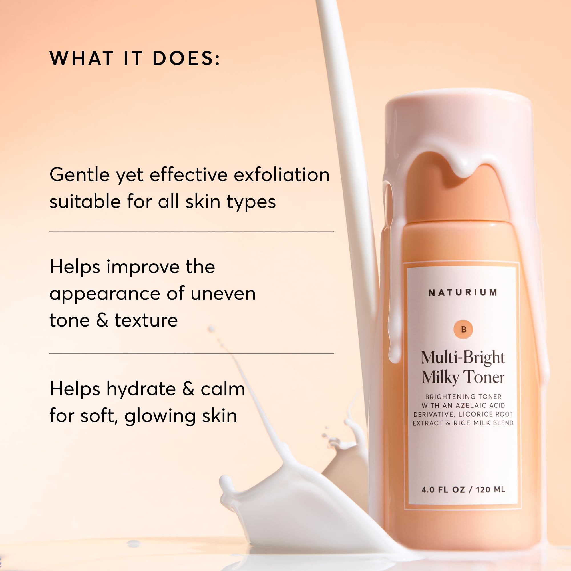 Naturium Multi-Bright Milky Toner, leche-arroz: suavizante humectante para piel normal.