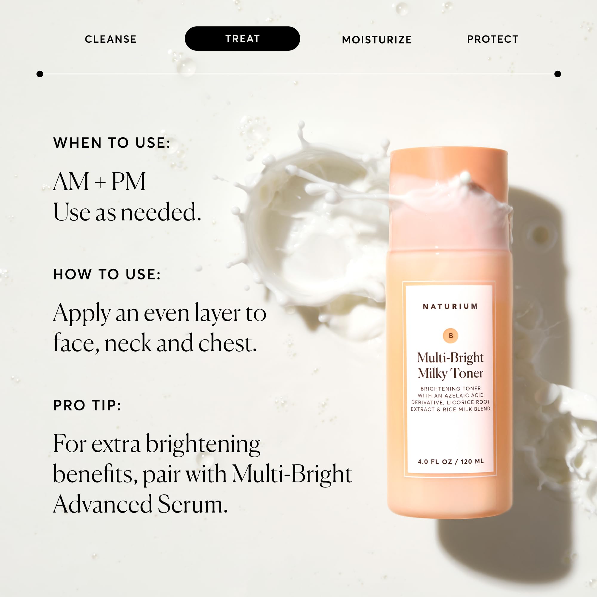 Naturium Multi-Bright Milky Toner, raiz-regaliz: ayuda a tono más uniforme.