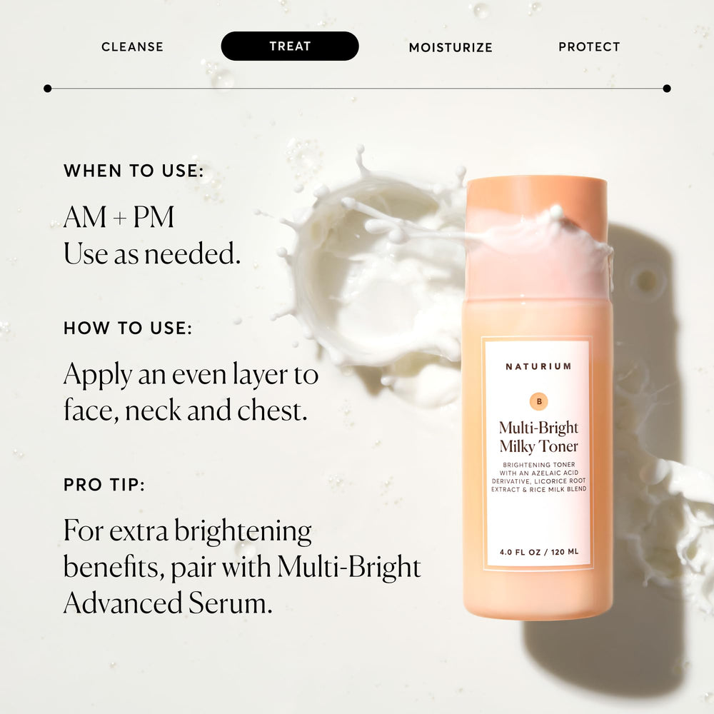 Naturium Multi-Bright Milky Toner, raiz-regaliz: ayuda a tono más uniforme.