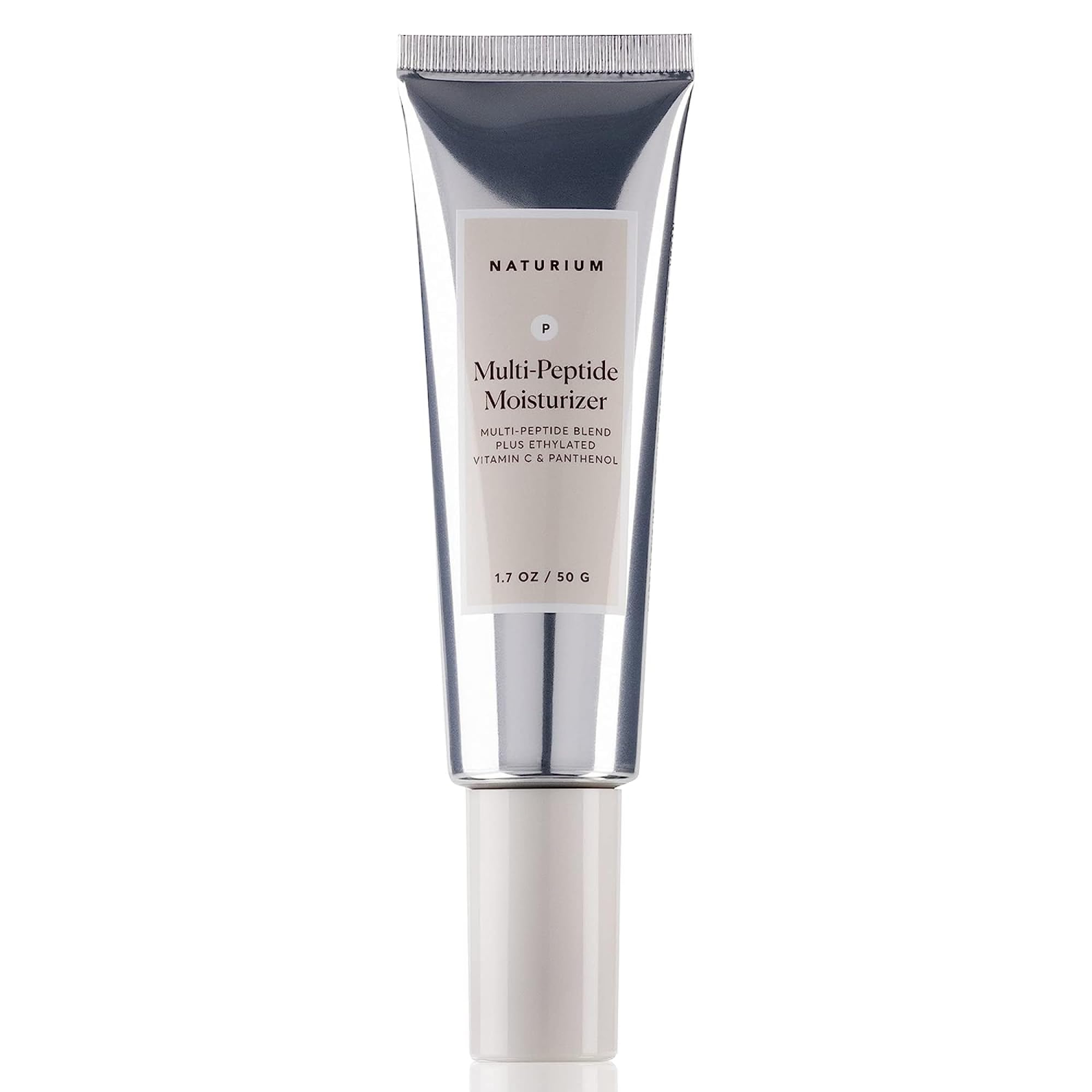 Naturium Multi-Peptide Moisturizer bottle shows hydration and quick absorption.