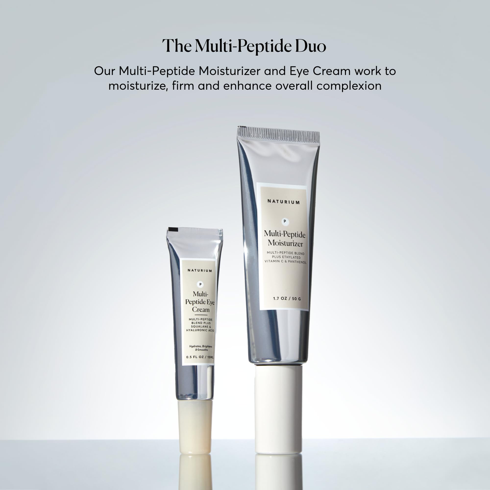 Ingredients list notes panthenol and ethylated vitamin C in Naturium moisturizer.