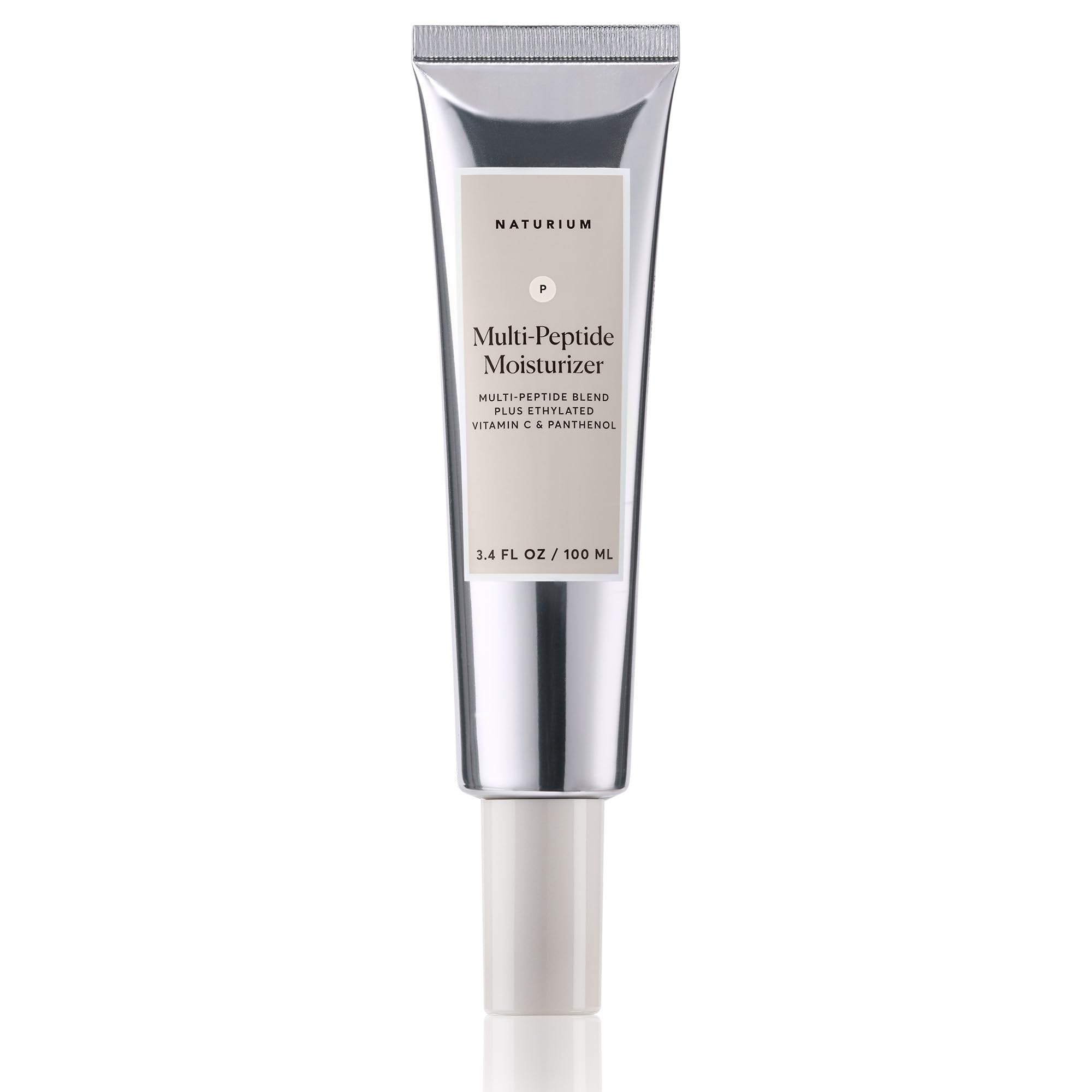 Naturium Multi-Peptide Moisturizer jumbo bottle provides rich hydration for smoother skin.