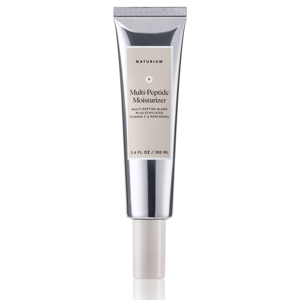 Naturium Multi-Peptide Moisturizer jumbo bottle provides rich hydration for smoother skin.