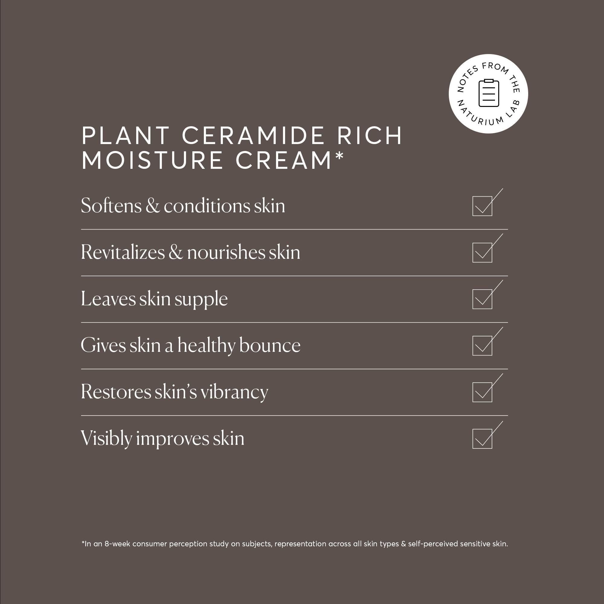 Naturium Plant Ceramide Rich Moisture Cream dollop applied to skin demonstrates smooth absorption.