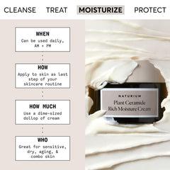 Naturium Plant Ceramide Rich Moisture Cream texture swatch showing creamy consistency.