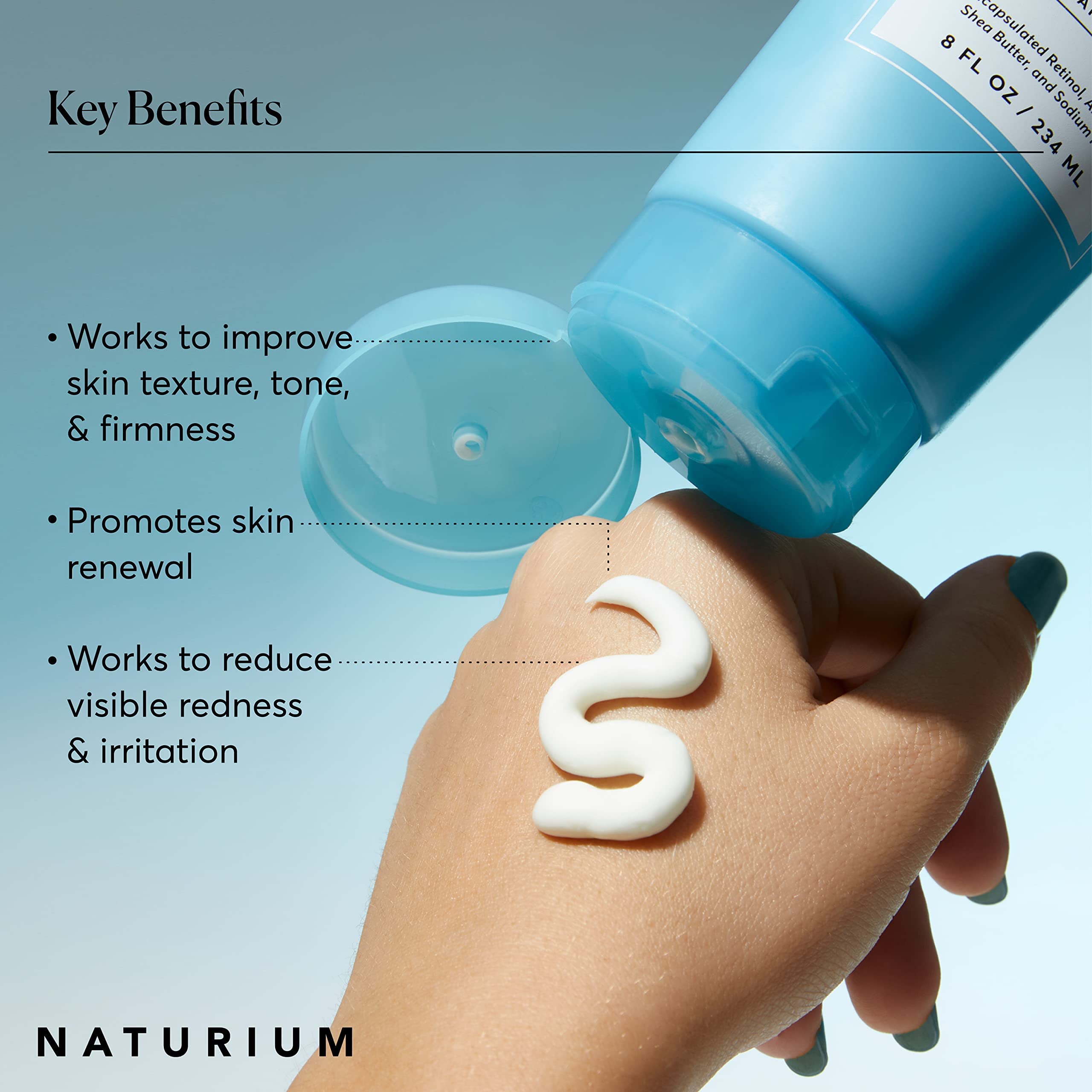 Naturium Retinol Body Lotion texture swatch illustrating rich, non-greasy finish.
