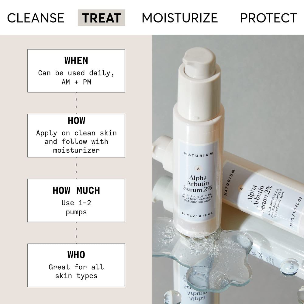 Naturium Alpha Arbutin Serum 2% textura ligera y de rápida absorción.