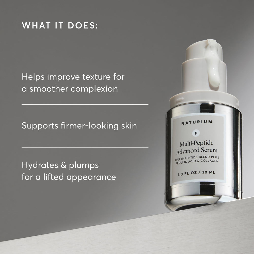 Naturium serum amber bottle front, premium packaging for anti-aging care.