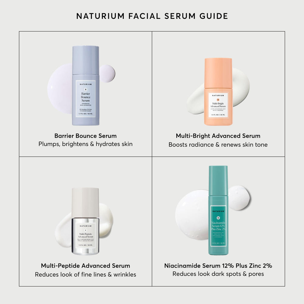 Naturium serum in a daily routine scene next to moisturizer.