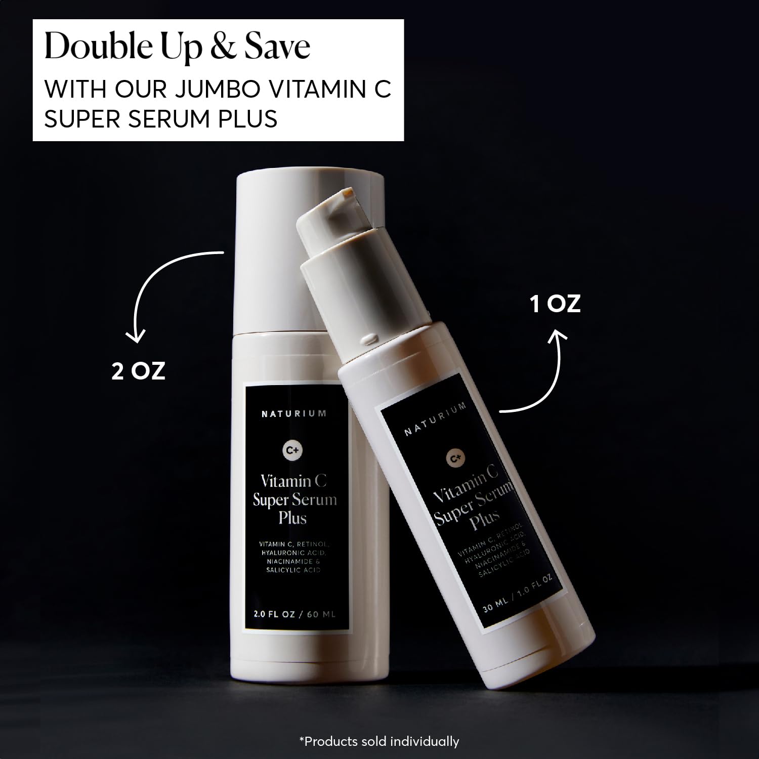 Naturium Vitamin C Super Serum Plus serum texture close-up shows light, fast-absorbing consistency.