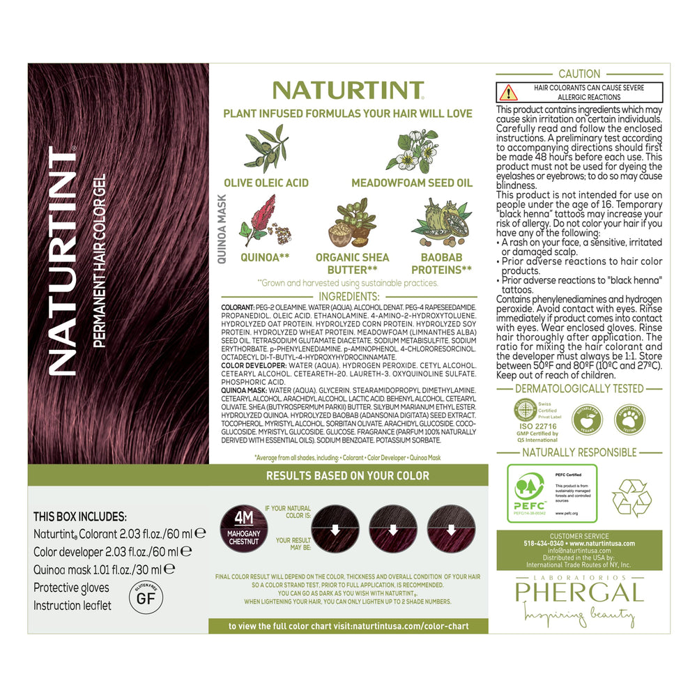 Naturtint 4M Mahogany Chestnut post-color results show rich shade.
