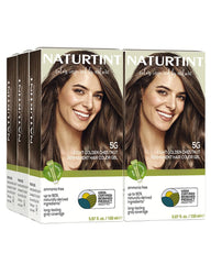 Naturtint 5G Light Golden Chestnut application swatch shows natural, long-lasting color