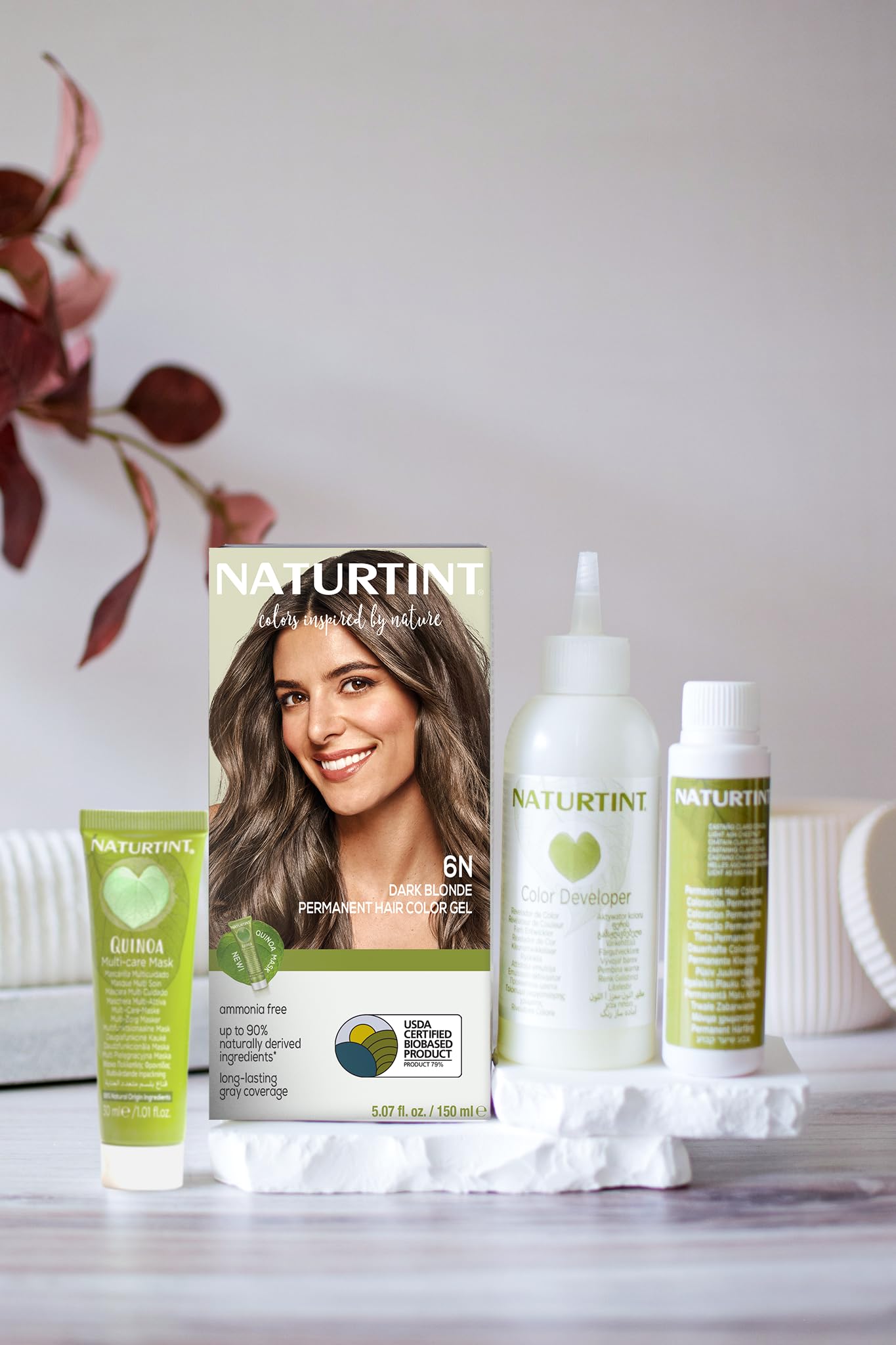 Naturtint 6N dark blonde color mix ready for mess-free application