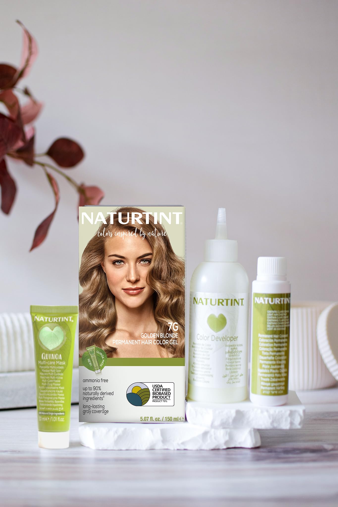 Naturtint 7G Golden Blonde mixing bowl with color mixture prepared