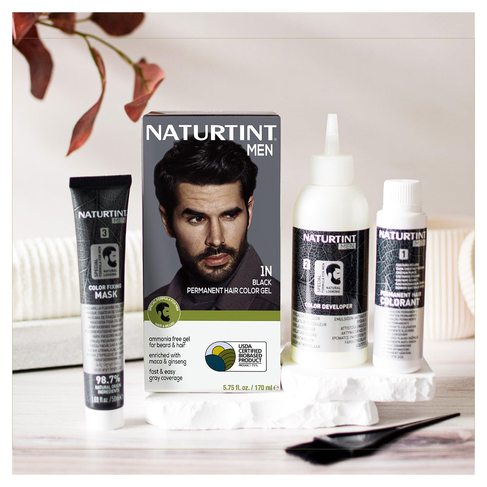 Naturtint ingredients with maca, ginseng, and meadowfoam nourish hair from root to tip.