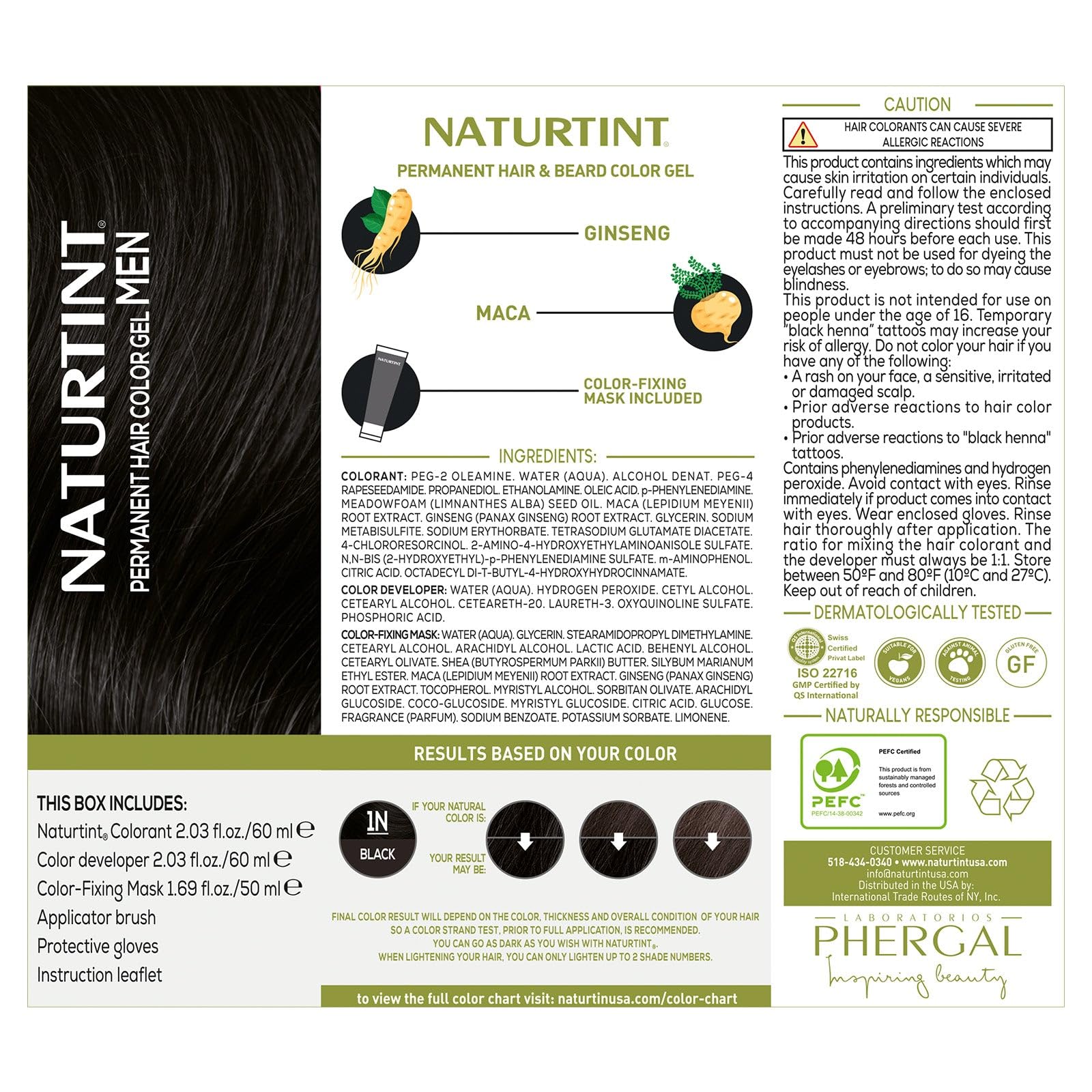 Naturtint Men before-and-after demonstrates gray coverage and natural tone.