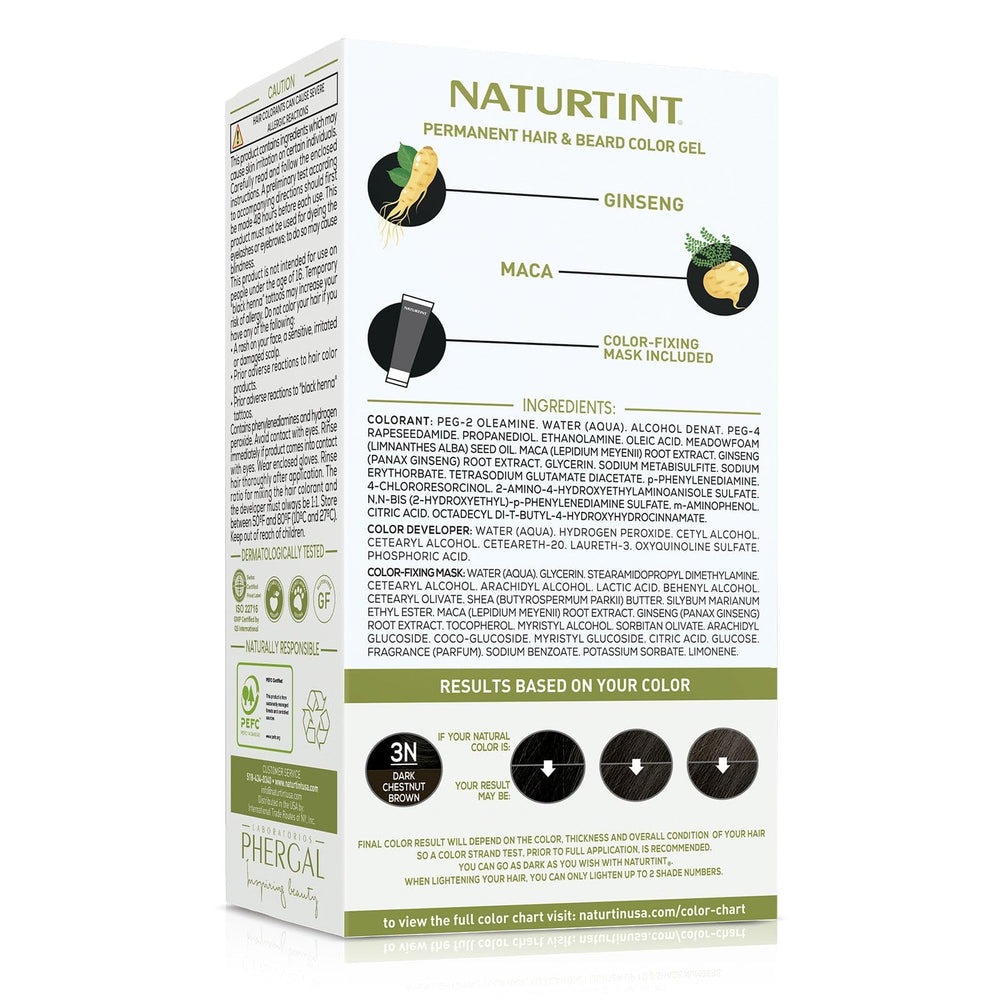 Naturtint Mens gray coverage on hair beard mustache showing even tone