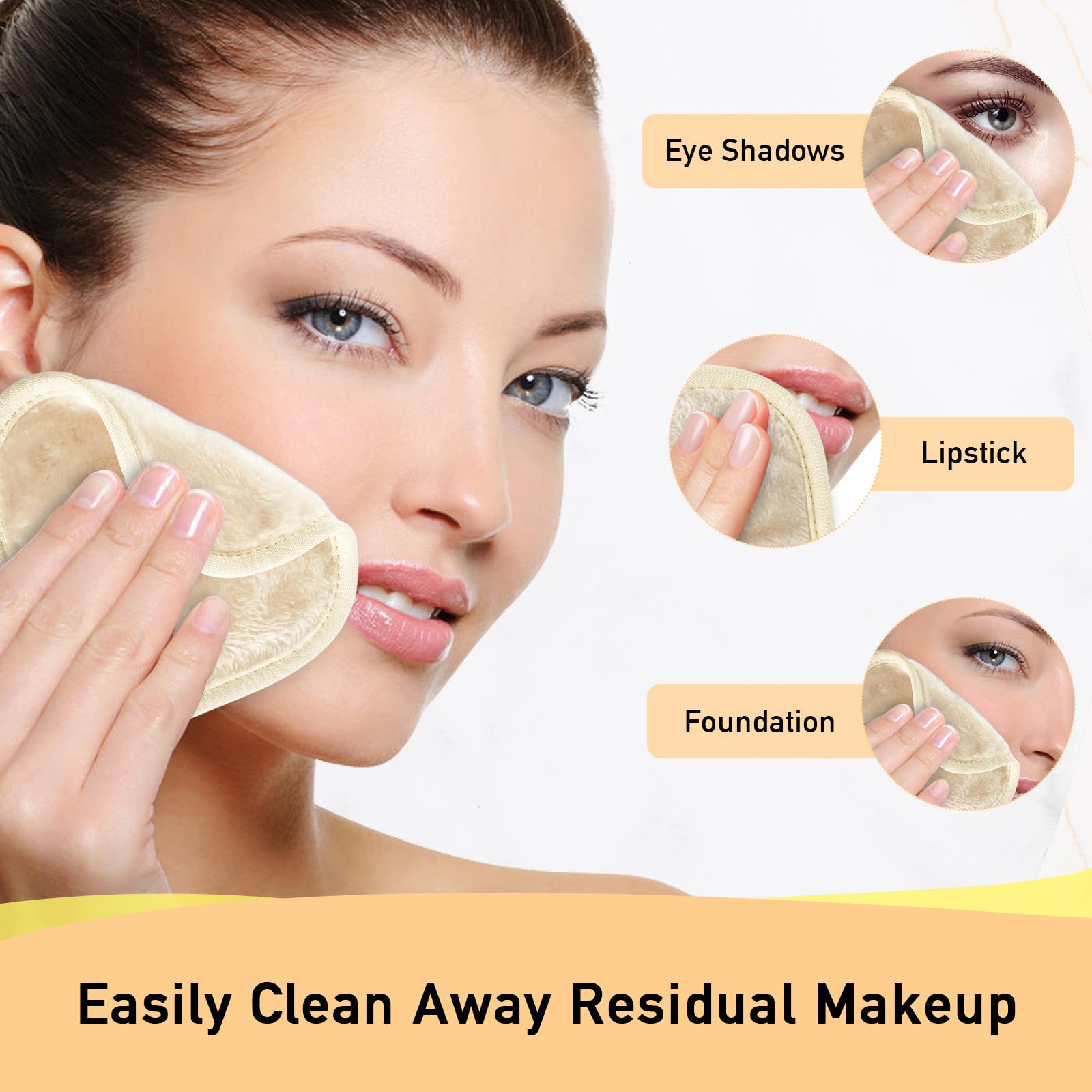 Natwag makeup remover cloth foundation removal close-up demonstrates versatile cleansing.