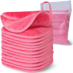 Natwag toalla desmaquillante de microfibra rosa, suave para piel sensible y maquillaje