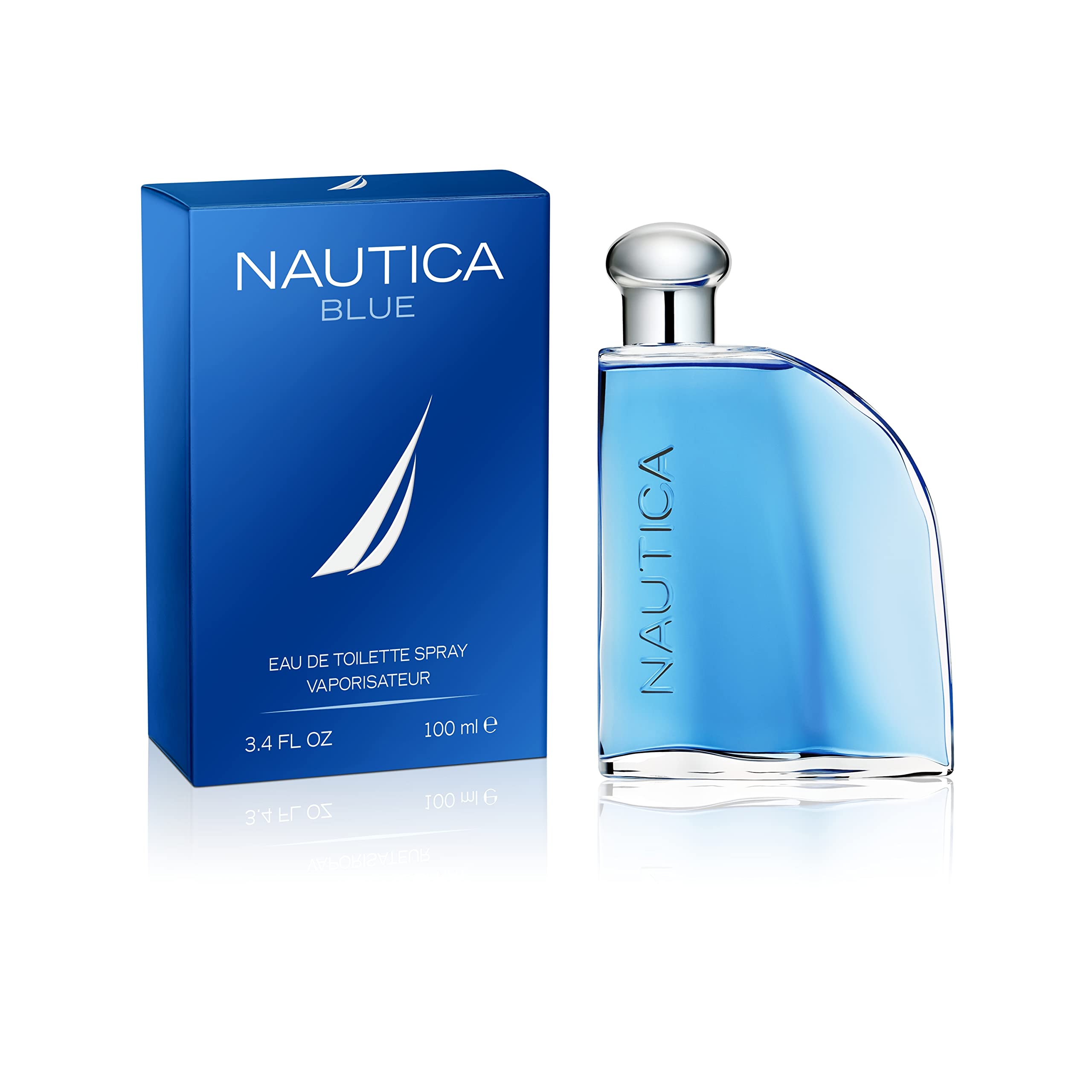 Nautica Blue bottle side angle showcasing masculine silhouette