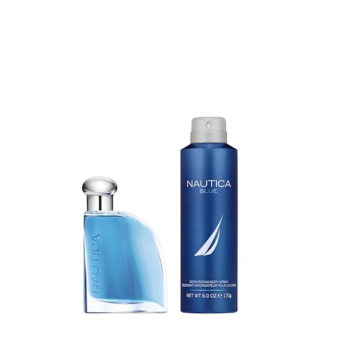 Nautica Blue deodorant spray canister for all-day odor protection.