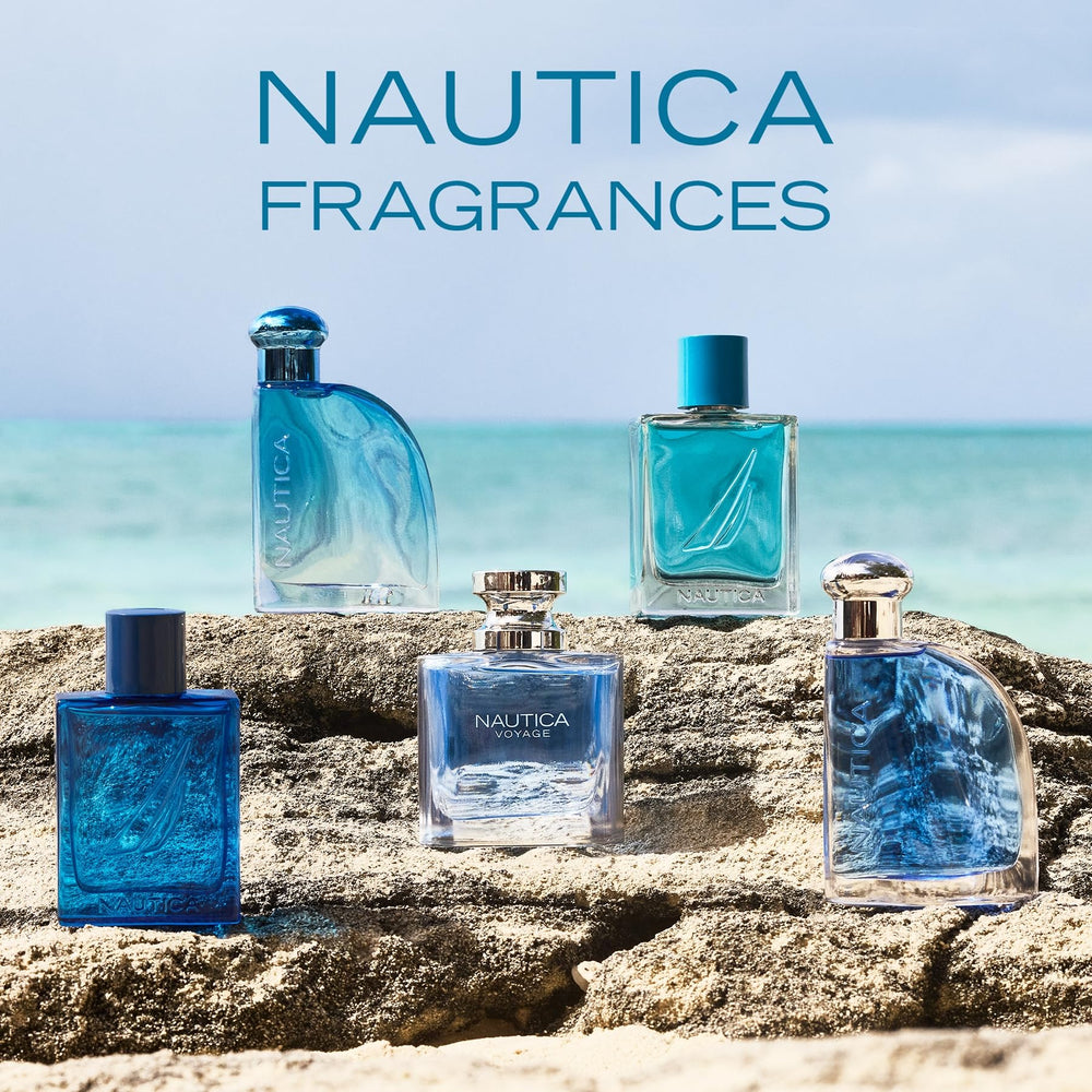Nautica Blue on a dresser for daily fragrance routine