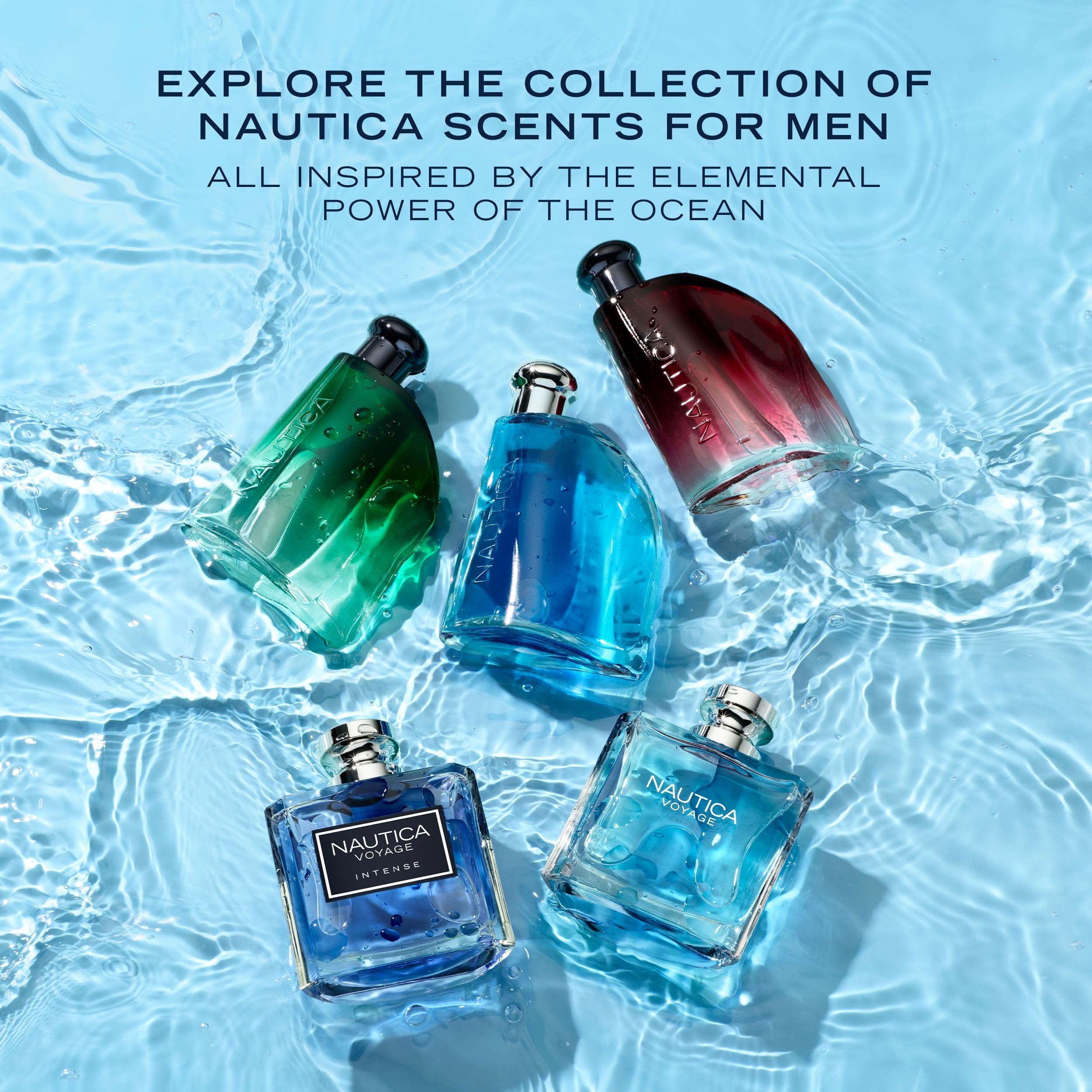 Nautica Blue Packaging Box presents a convenient 6 oz fragrance for travel and daily use