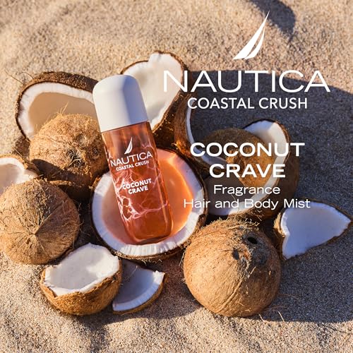 Nautica Coconut Crave mist dispensing image suggests quick effortless aroma boost