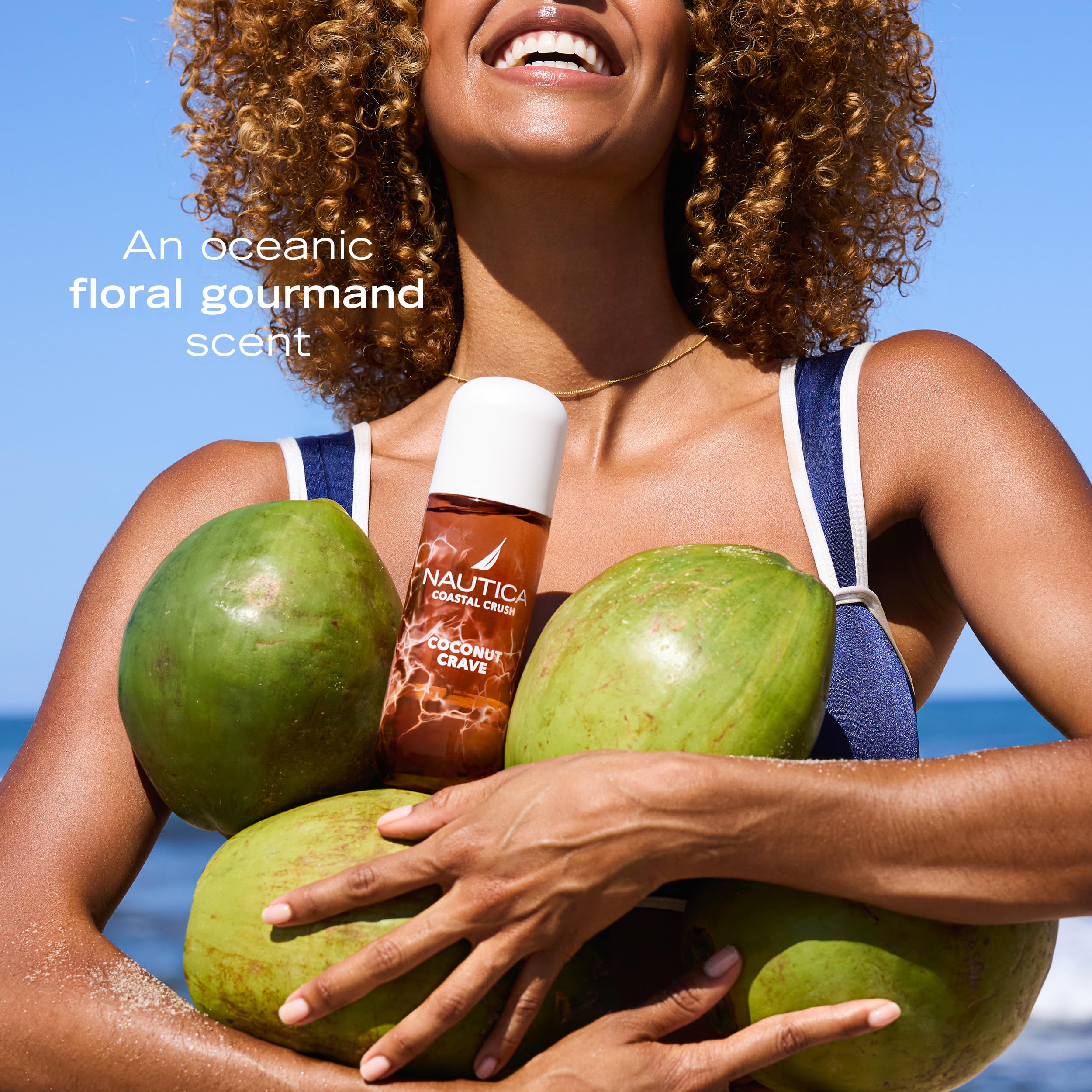 Nautica Coconut Crave spritz action captures portable hydration and light scent