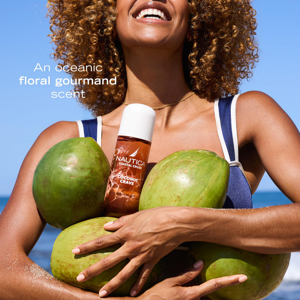 Nautica Coconut Crave spritz action captures portable hydration and light scent