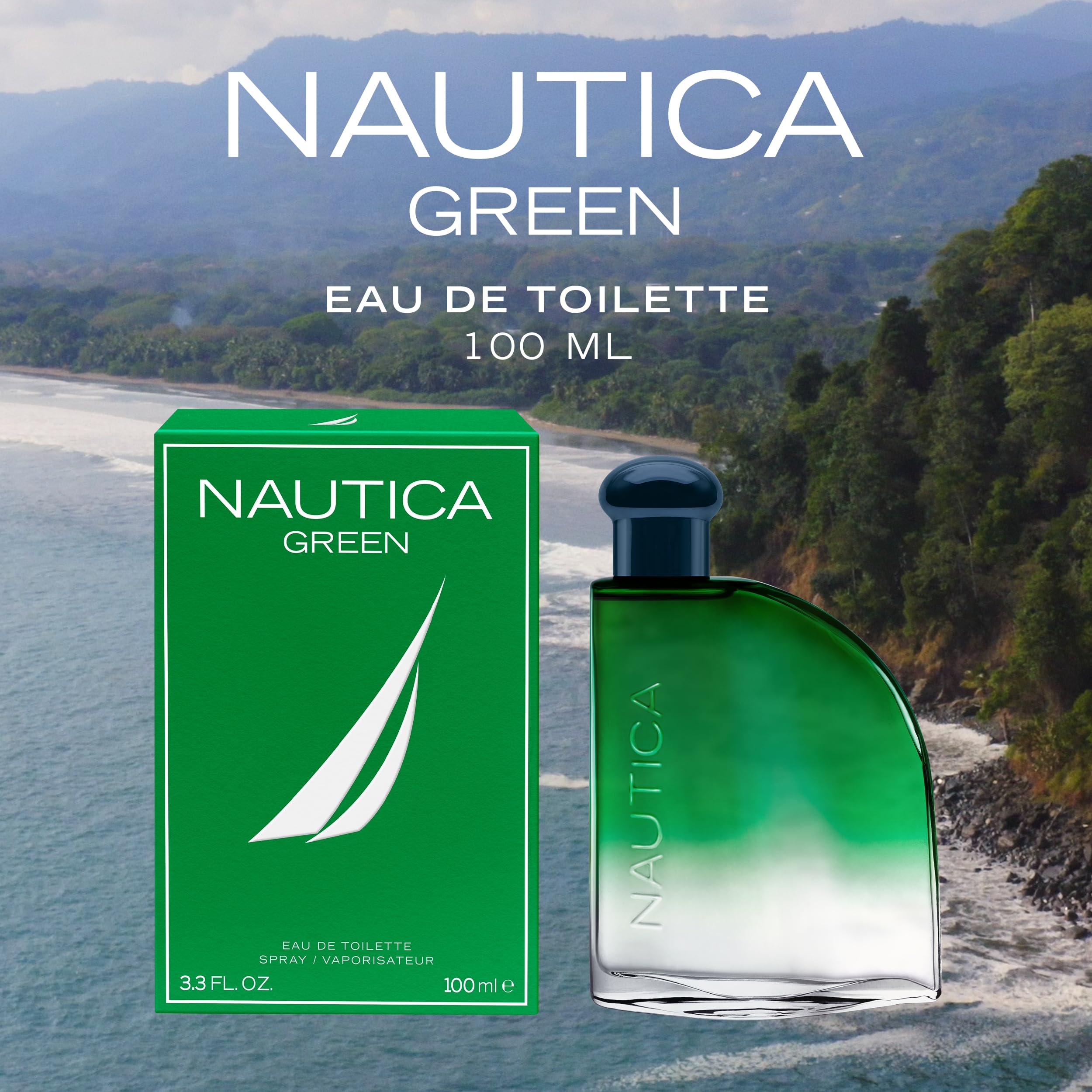 Nautica Color Green open cap reveals clean quick spray action.