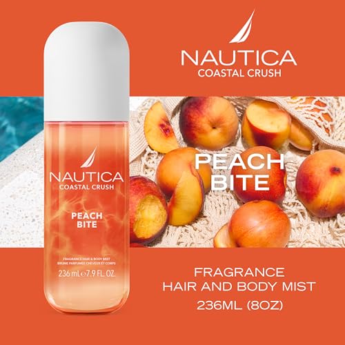 Nautica Peach Bite bottle cap close-up for easy, all-over fragrance application