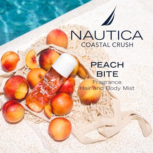 Nautica Peach Bite label detail highlights notes for daily scent layering