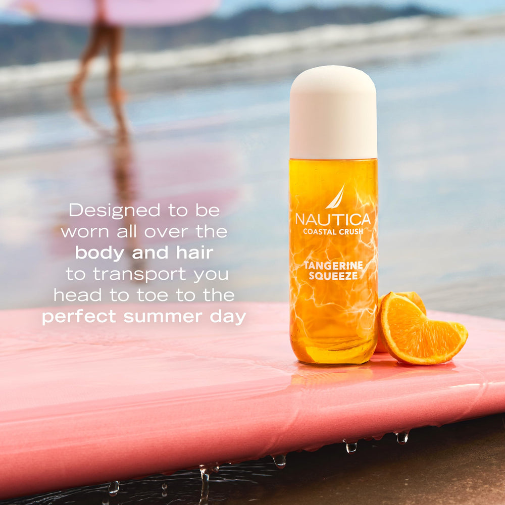Nautica Tangerine Squeeze top note Tangerine emphasizes fresh start.