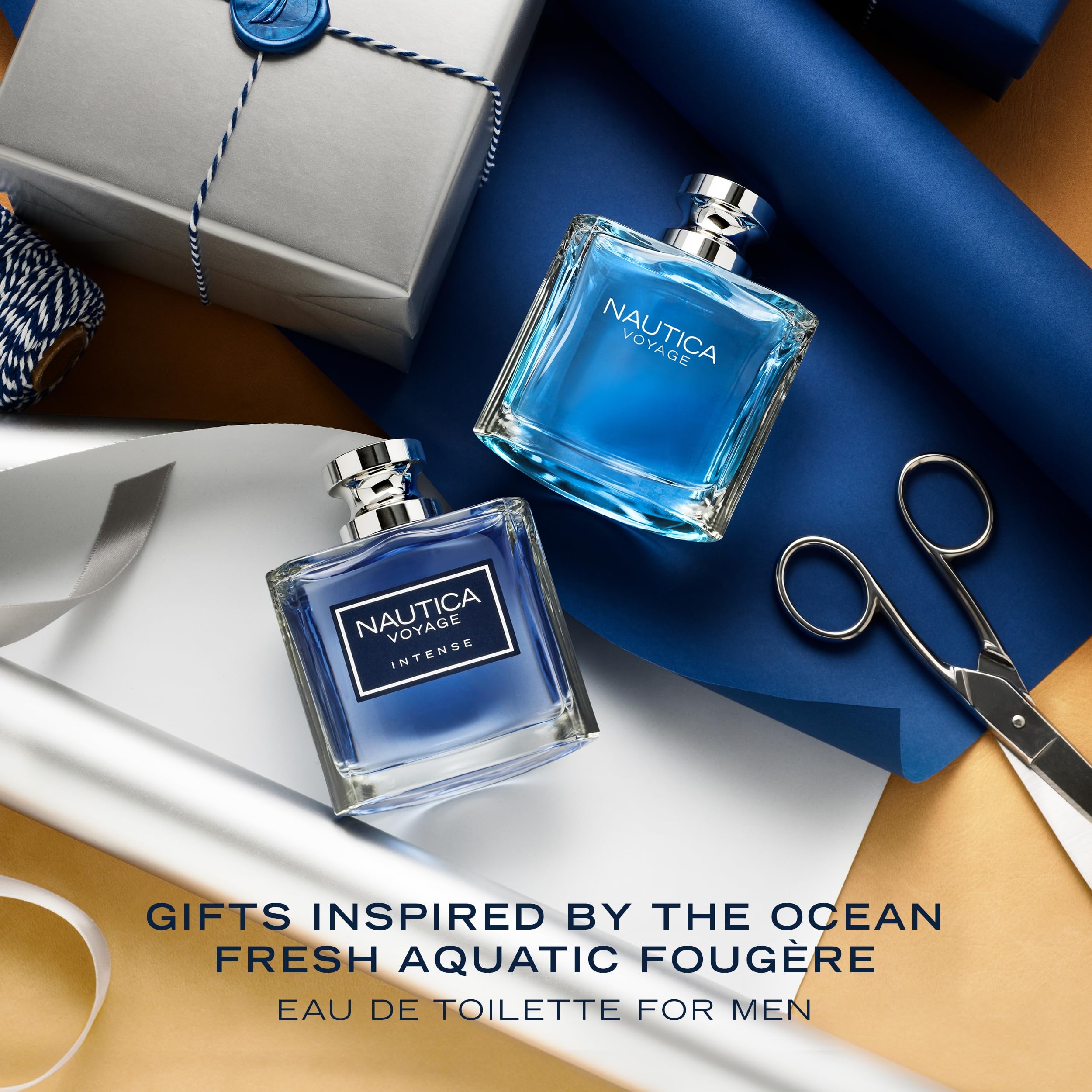 Nautica Voyage Intense green apple top note hint of freshness craved.