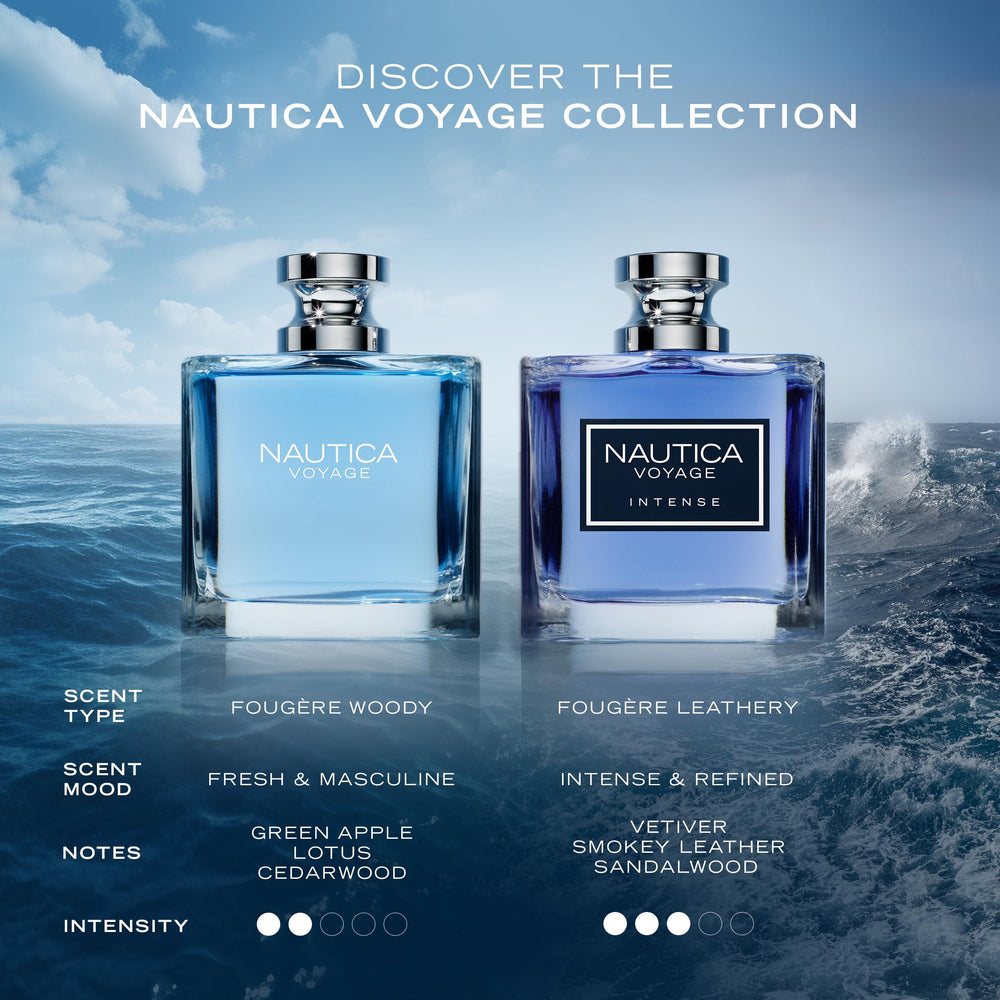 Nautica Voyage Intense smoky leather heart detail conveys bold character.