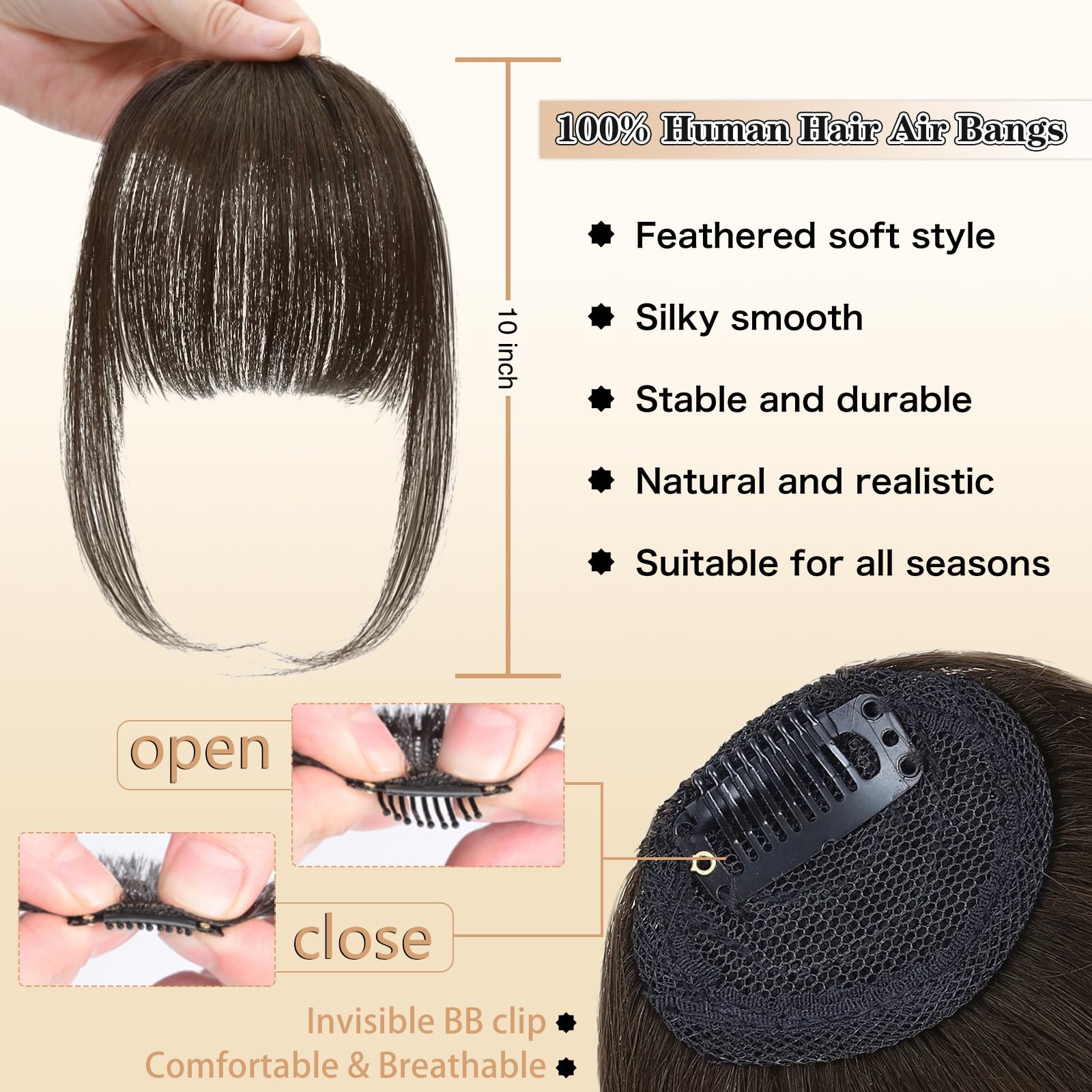 NAYOO wispy fringe clip-in bangs for versatile daily styling.