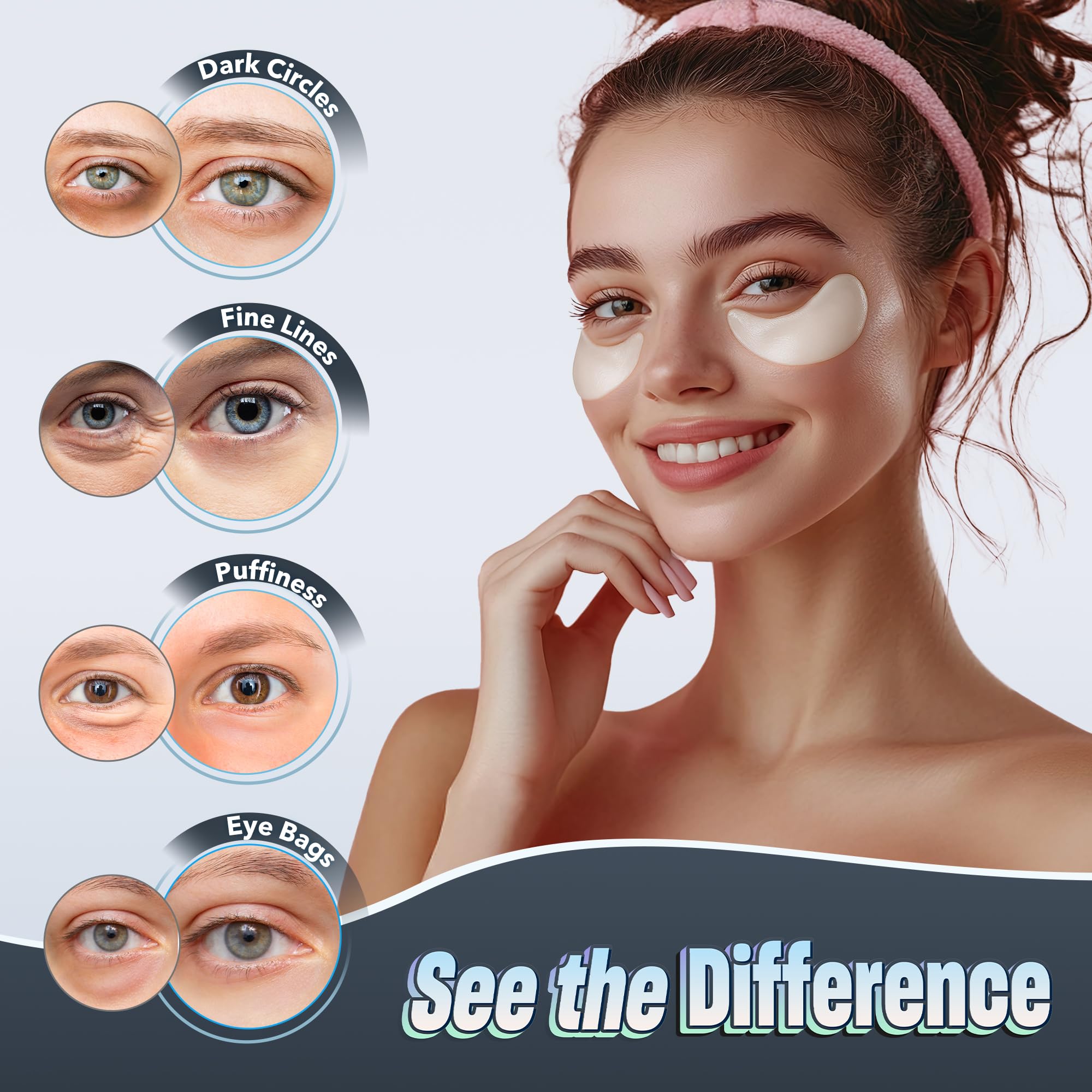 Nazano under eye patches hydrolyzed collagen formula close-up: nourishing skin support
