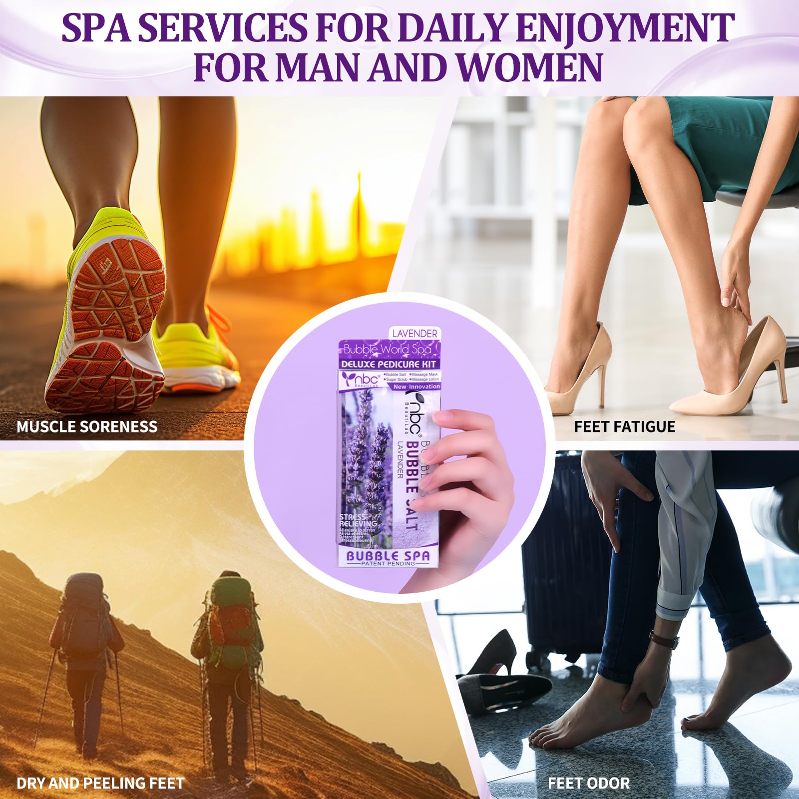 NBC BeautiLab Bubble Salt aroma enhances lavender experience