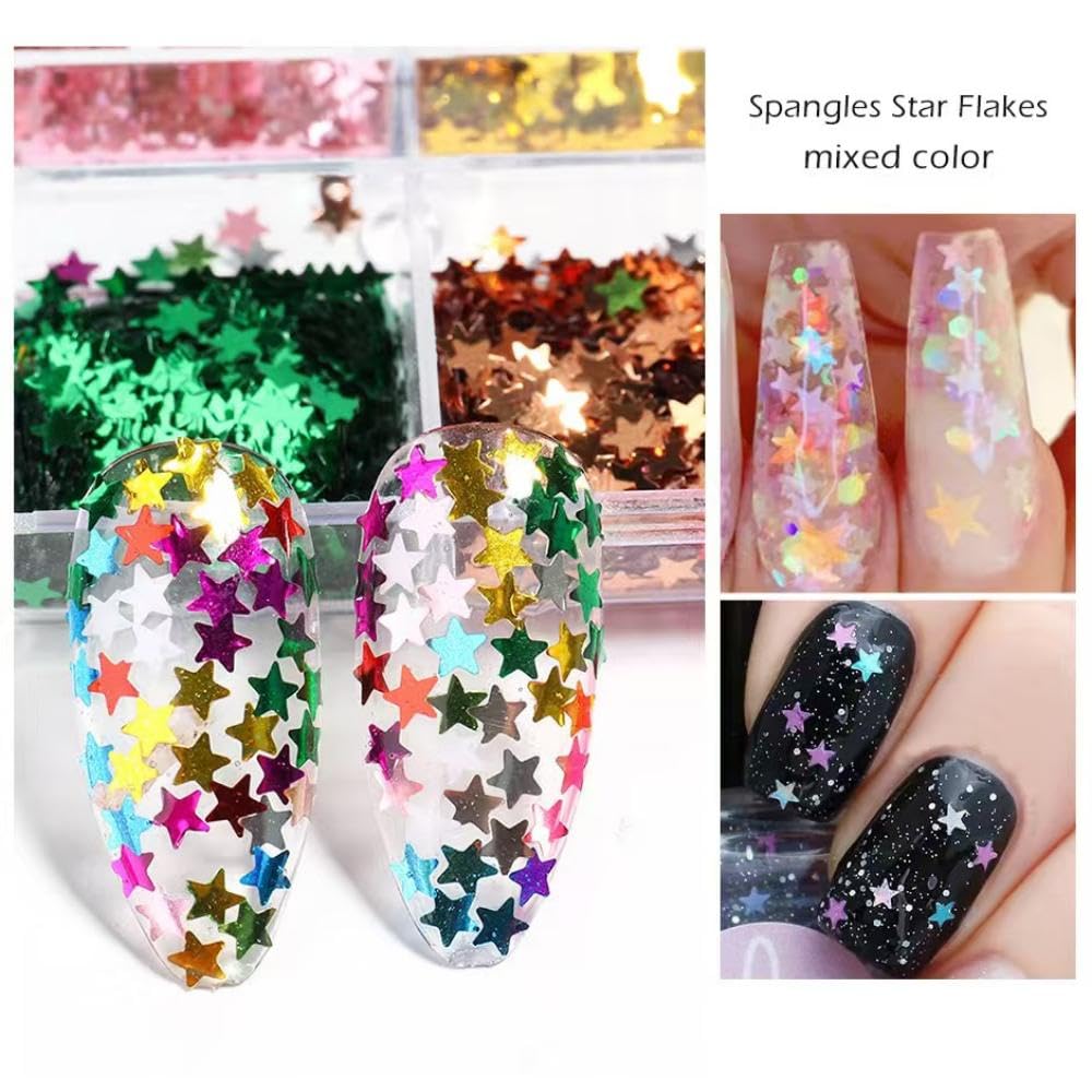 NBNTGH destellos estelares para uñas, decoración duradera para fiestas.