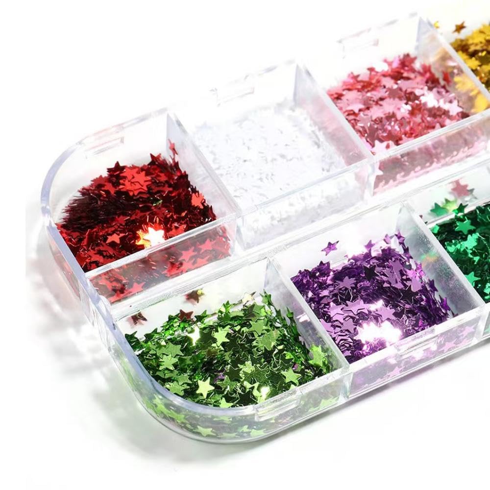 NBNTGH destellos multicolor en uñas, ideal para diseños creativos.