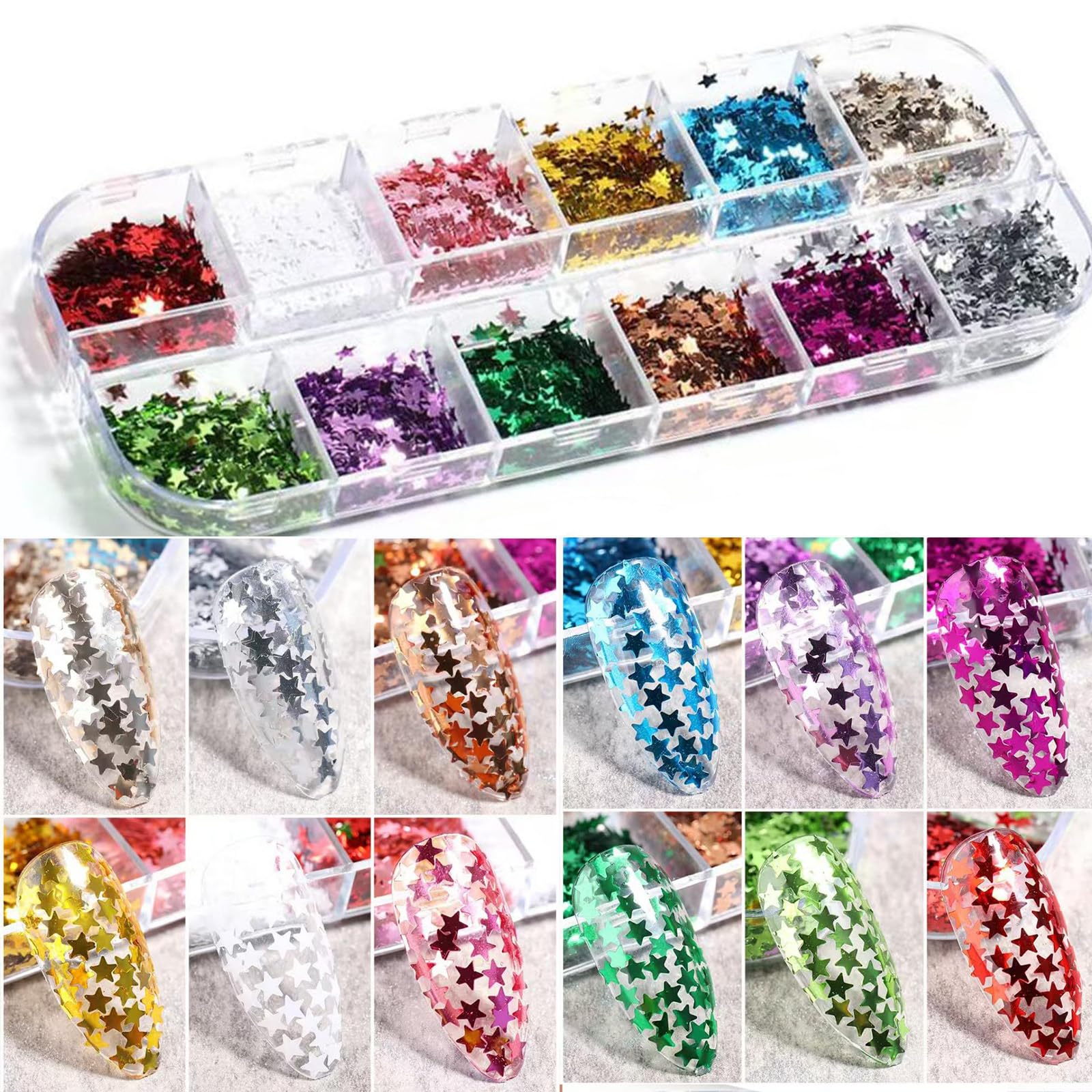 NBNTGH paquete práctico con brillos de uñas, almacenamiento cómodo.