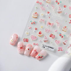 NBNTGH Uñas rosa fresa diseno: decoracion fresca para uñas con efecto atractivo.